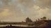 Längd: 50 cm, Höjd: 40 cm, Material: Olja på duk, Ursprung: Nederländerna, Konstnär: Jan van Goyen, Titel: L'Auberge au bord de la rivière - Jan van Goyen — vy av konstverket