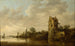 flod med ett gammalt torn - Jan van Goyen — vy av konstverket