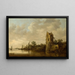 flod med ett gammalt torn - Jan van Goyen — inramlat konstverk på väggen