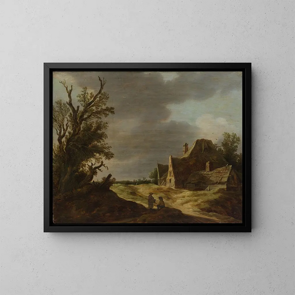 en sandig väg med en gård - Jan van Goyen — inramlat konstverk på väggen