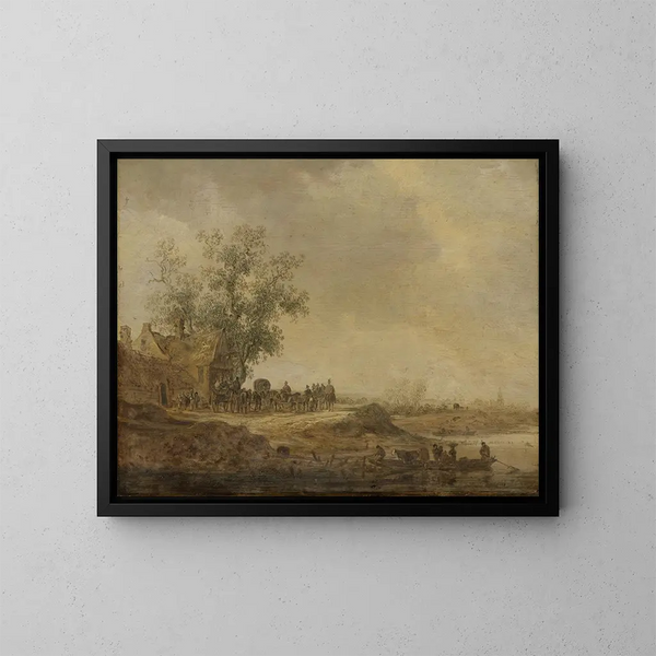 Längd: 60 cm, Höjd: 50 cm - Jan van Goyen — inramlat konstverk på väggen