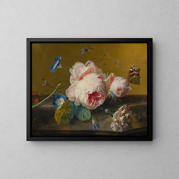 Stillleben med blommor - Jan van Huysum — inramlat konstverk på väggen