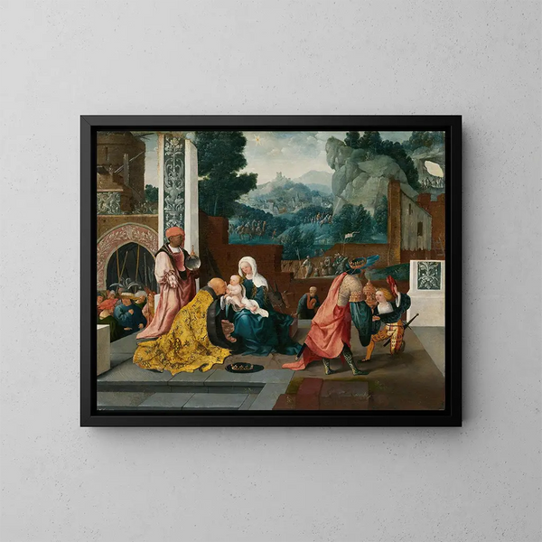 tillbedjan av de vise männen - Jan van Scorel — inramlat konstverk på väggen