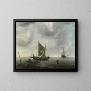 Jan van de Cappelle - Ships at Anchor on a Quiet Sea.webp