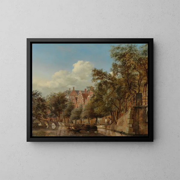 Le Herengracht à Amsterdam vu depuis le Leliegracht - Jan van der Heyden — inramlat konstverk på väggen