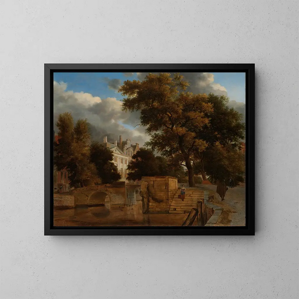 Le Pont de Pierre - Jan van der Heyden — inramlat konstverk på väggen