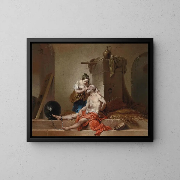 La charité romaine - Januarius Zick — inramlat konstverk på väggen