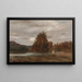 grå dag på Esopus - Jasper Francis Cropsey — inramlat konstverk på väggen