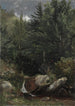 träd och bäck på en kulle - Jasper Francis Cropsey — inramlat konstverk på väggen