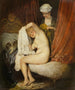 En kvinna vid sina toaletter - Jean-Antoine Watteau — vy av konstverket