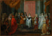 Louis XIV återlämnar Ordre du Cordon Bleu till hertigen av Bourgogne, far till Louis XV - Jean-Antoine Watteau — vy av konstverket
