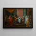 Louis XIV återlämnar Ordre du Cordon Bleu till hertigen av Bourgogne, far till Louis XV - Jean-Antoine Watteau — inramlat konstverk på väggen