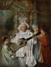 Under en Mezzetín-klädsel - Jean-Antoine Watteau — vy av konstverket