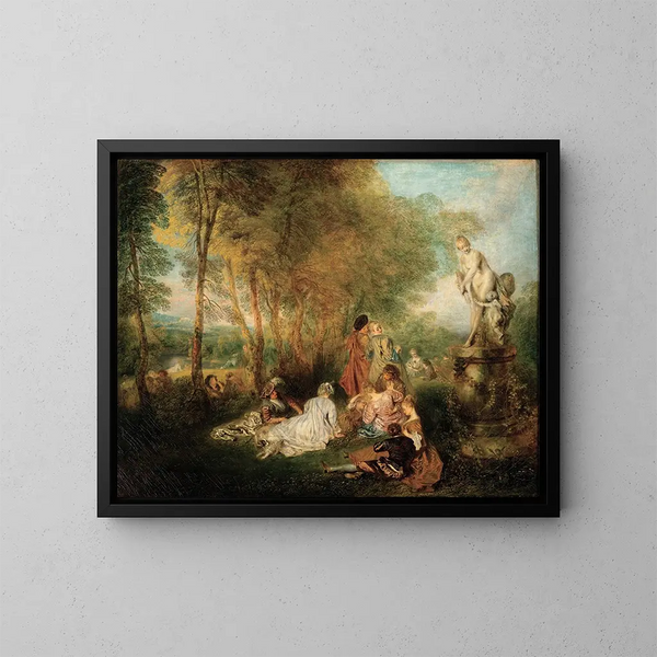 Le Festin de l'amour - Jean-Antoine Watteau — inramlat konstverk på väggen