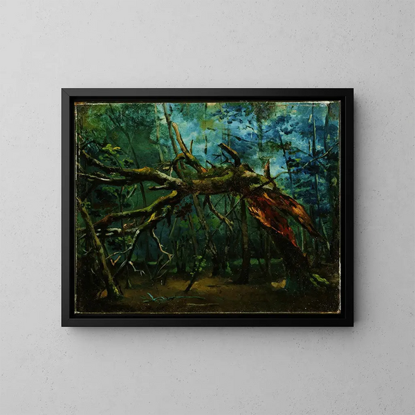 Ett fallit träd - Jean-Baptiste-Camille Corot — inramlat konstverk på väggen