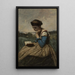 En kvinna som läser - Jean-Baptiste-Camille Corot — inramlat konstverk på väggen