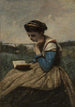 En kvinna som läser - Jean-Baptiste-Camille Corot — vy av konstverket