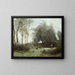 Le Pont des rendez-vous - Jean-Baptiste-Camille Corot — inramlat konstverk på väggen