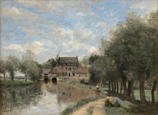 Arleux-du-Nord, le Moulin Drocourt sur la Sens - Jean-Baptiste-Camille Corot — vy av konstverket