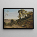Landsbygd i Neapel - Jean-Baptiste-Camille Corot — inramlat konstverk på väggen