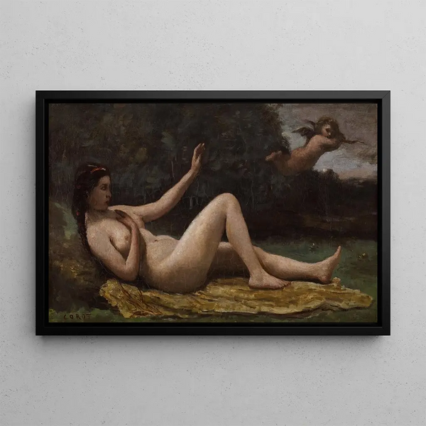 kärleksförklaring - Jean-Baptiste-Camille Corot — inramlat konstverk på väggen