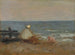 kvinna och barn vid havet i Étretat - Jean-Baptiste-Camille Corot — vy av konstverket