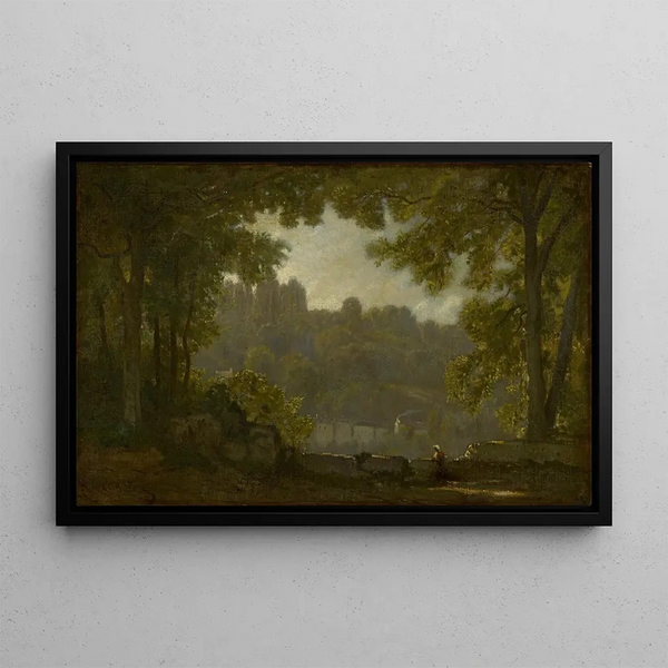 Landskapsbild - Jean-Baptiste-Camille Corot — inramlat konstverk på väggen