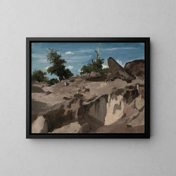 Fort de Fontainebleau vid plateau BRL - Jean-Baptiste-Camille Corot — inramlat konstverk på väggen