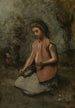en ung flicka som flätar en krans - Jean-Baptiste-Camille Corot — vy av konstverket