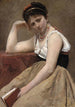 bruten läsning - Jean-Baptiste-Camille Corot — vy av konstverket