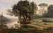 Landskap italiensk, plats i Italien, soluppgång - Jean-Baptiste-Camille Corot — vy av konstverket