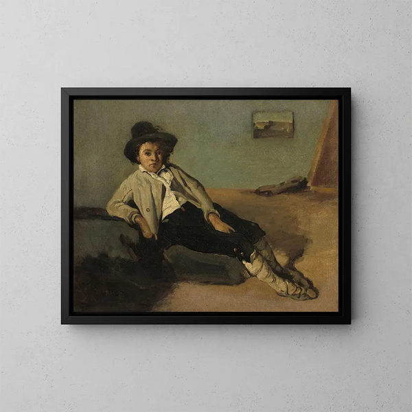 en pojke från Italien - Jean-Baptiste-Camille Corot — inramlat konstverk på väggen