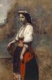 italiensk kvinna vid brunn - Jean-Baptiste-Camille Corot — vy av konstverket