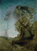 Villa italienne bakom tallarna - Jean-Baptiste-Camille Corot — vy av konstverket