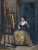 en ung kvinna som spelar mandolin - Jean-Baptiste-Camille Corot — vy av konstverket