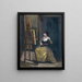 en ung kvinna som spelar mandolin - Jean-Baptiste-Camille Corot — inramlat konstverk på väggen