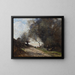 La cueillette au bord du chemin - Jean-Baptiste-Camille Corot — inramlat konstverk på väggen