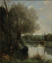 La liseuse sur la rive boisée - Jean-Baptiste-Camille Corot — vy av konstverket