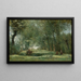 Längd: 50 cm, Höjd: 40 cm, Material: Olja på duk, Ursprung: Frankrike, År: 1860-talet, Konsttryck av L'Allée verte - Jean-Baptiste-Camille Corot — inramlat konstverk på väggen
