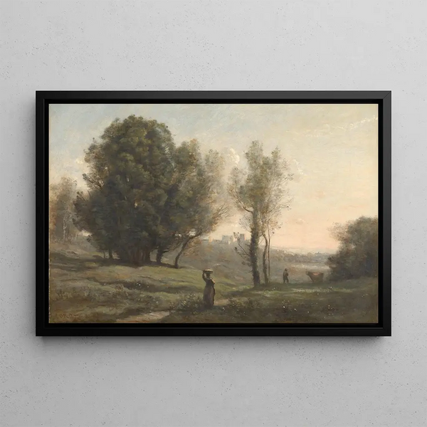 Landskap - Jean-Baptiste-Camille Corot — inramlat konstverk på väggen
