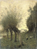 Landskapsbild med pilträd - Jean-Baptiste-Camille Corot — vy av konstverket
