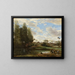 Laveuses au bord de l'eau - Jean-Baptiste-Camille Corot — inramlat konstverk på väggen