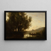 Le Passage de la rivière - Jean-Baptiste-Camille Corot — inramlat konstverk på väggen