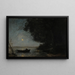 Le lac, nattseffekt - Jean-Baptiste-Camille Corot — inramlat konstverk på väggen