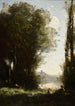 Les Deux sœurs sous les arbres au bord du lac - Jean-Baptiste-Camille Corot — vy av konstverket