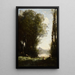 Les Deux sœurs sous les arbres au bord du lac - Jean-Baptiste-Camille Corot — inramlat konstverk på väggen