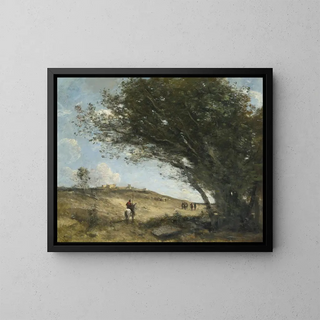 Les Gaulois - Jean-Baptiste-Camille Corot — inramlat konstverk på väggen