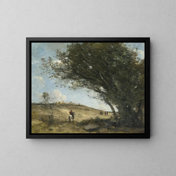 Les Gaulois - Jean-Baptiste-Camille Corot — inramlat konstverk på väggen