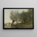 Les Saules à la Pointe de l'Île - Jean-Baptiste-Camille Corot — inramlat konstverk på väggen