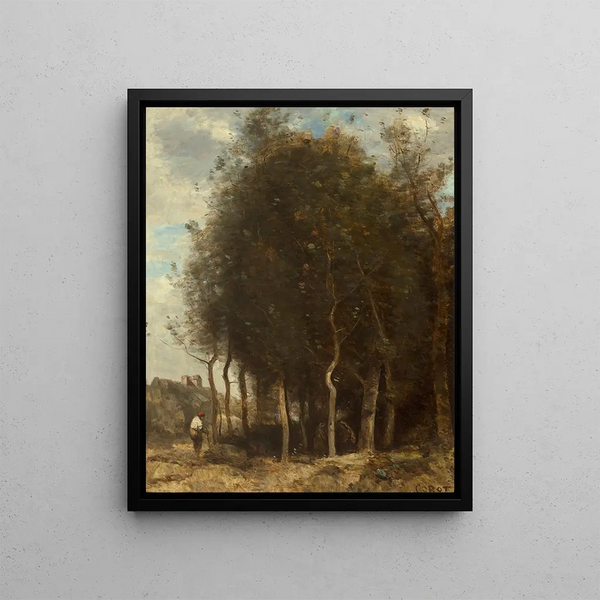 Lisière de bois - Jean-Baptiste-Camille Corot — inramlat konstverk på väggen